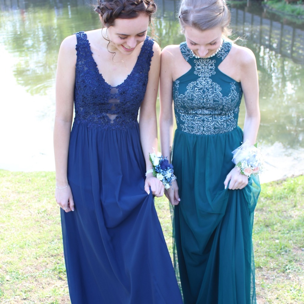 CLA-3431 Navy Blue Long Prom Dress